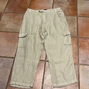 Rachel Rachel Roy linen cargo ankle trouser